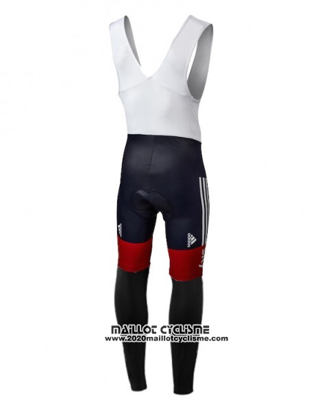 2016 Maillot Ciclismo Sky Champion Regno Unito Blanc et Rouge Manches Longues et Cuissard